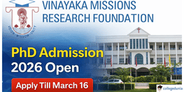 Vinayaka Missions Research Foundation PhD Admission 2026 Open